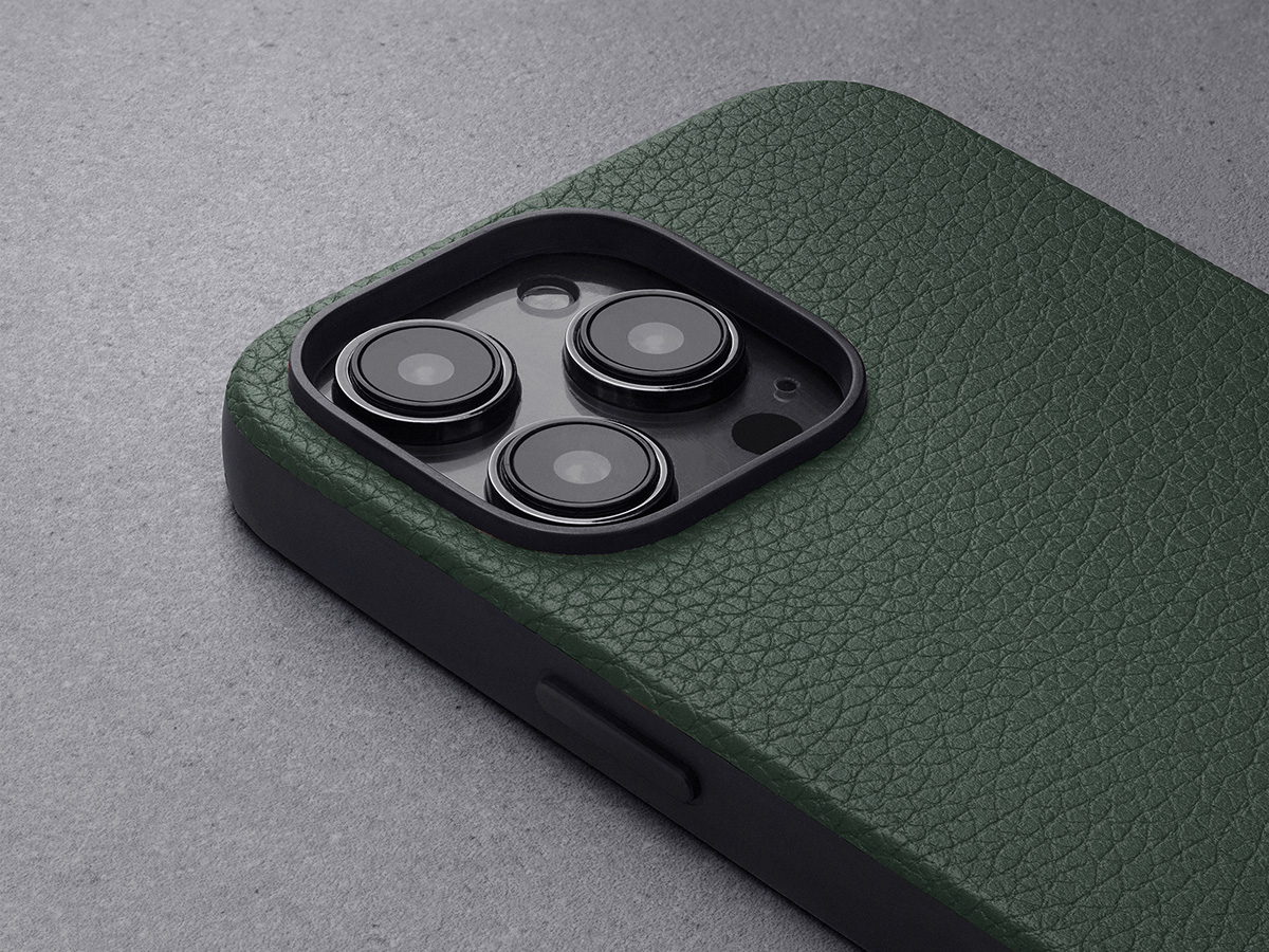 Woolnut Leather Case Groen - iPhone 14 Pro hoesje