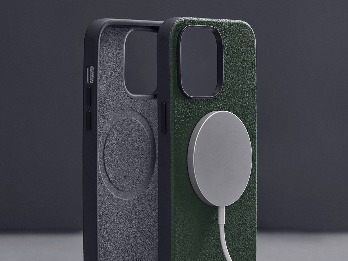 Woolnut Leather Case Groen - iPhone 14 Pro hoesje