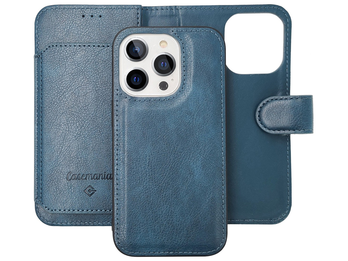 CaseMania 2in1 Magnetic XL Bookcase Blauw - iPhone 14 Pro Max Hoesje