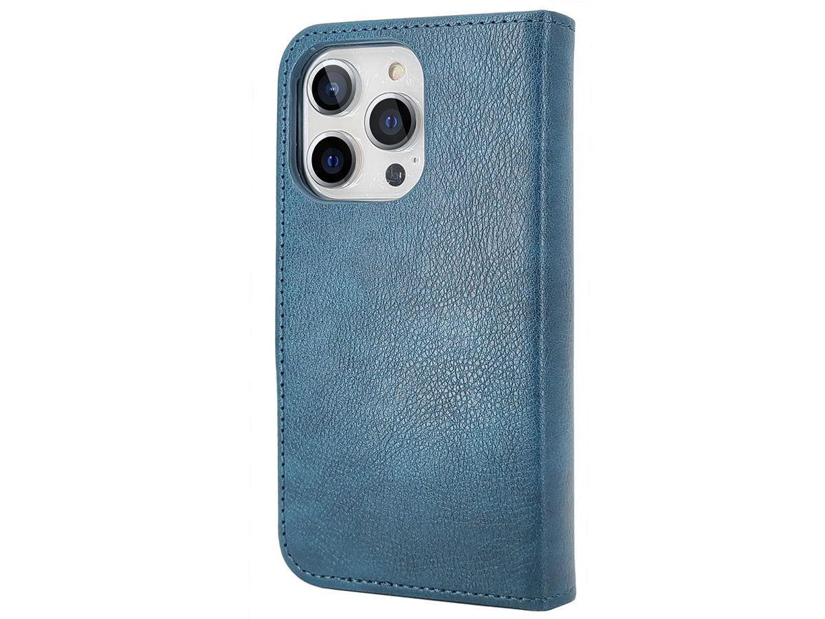 CaseMania 2in1 Magnetic XL Bookcase Blauw - iPhone 14 Pro Max Hoesje