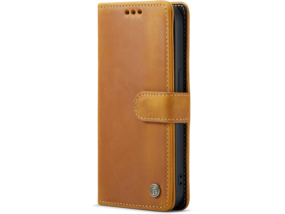 CaseMe Vintage Leather Case Cognac - iPhone 14 Pro Max hoesje