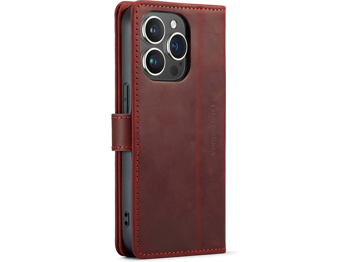 CaseMe Vintage Leather Case Rood - iPhone 14 Pro Max hoesje