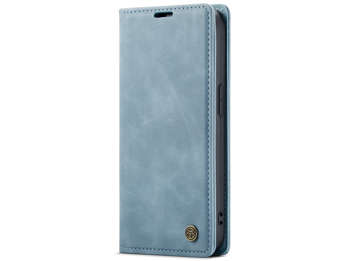 CaseMania Vintage Slim Bookcase Aqua - iPhone 14 Pro Max hoesje