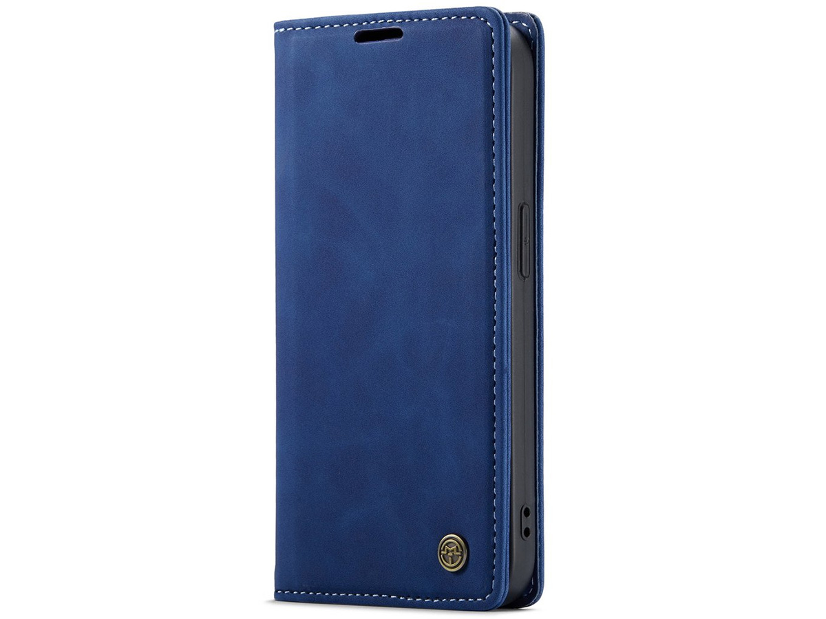 CaseMania Vintage Slim Bookcase Donkerblauw - iPhone 14 Pro Max hoesje