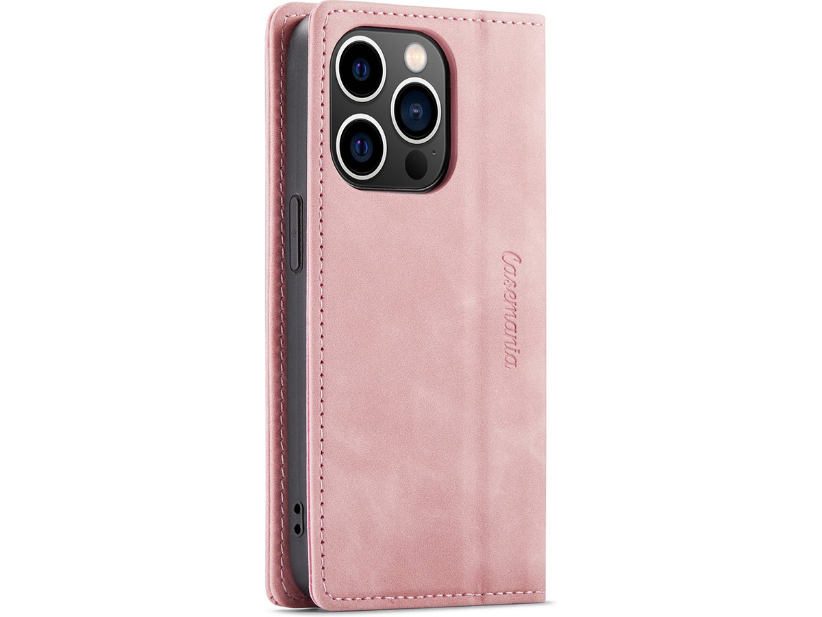 CaseMania Vintage Slim Bookcase Roze - iPhone 14 Pro Max hoesje