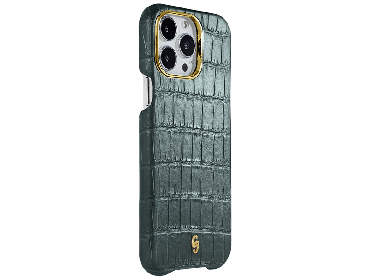 Gatti Classica Alligator Case Green Emerald/Gold - iPhone 14 Pro Max hoesje