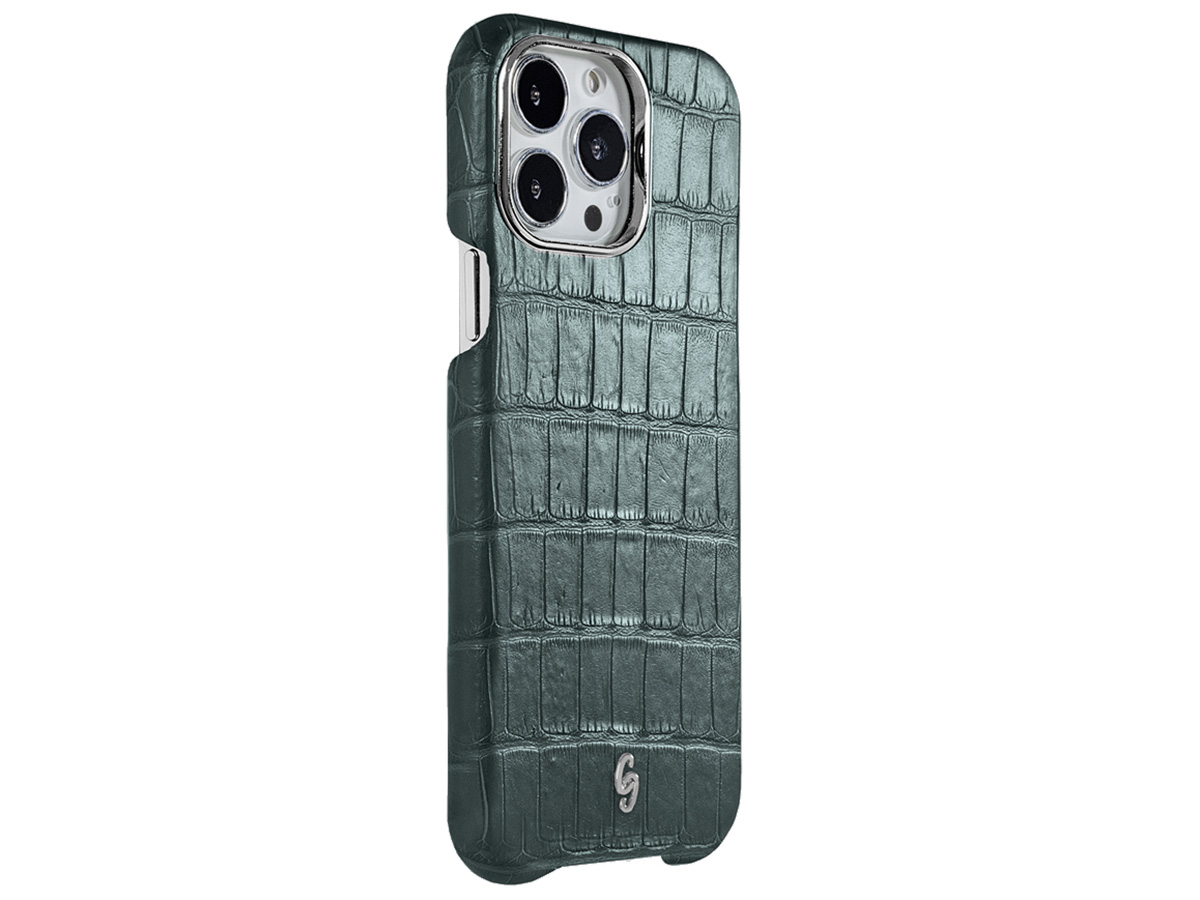 Gatti Classica Alligator Case Green Emerald/Steel - iPhone 14 Pro Max hoesje