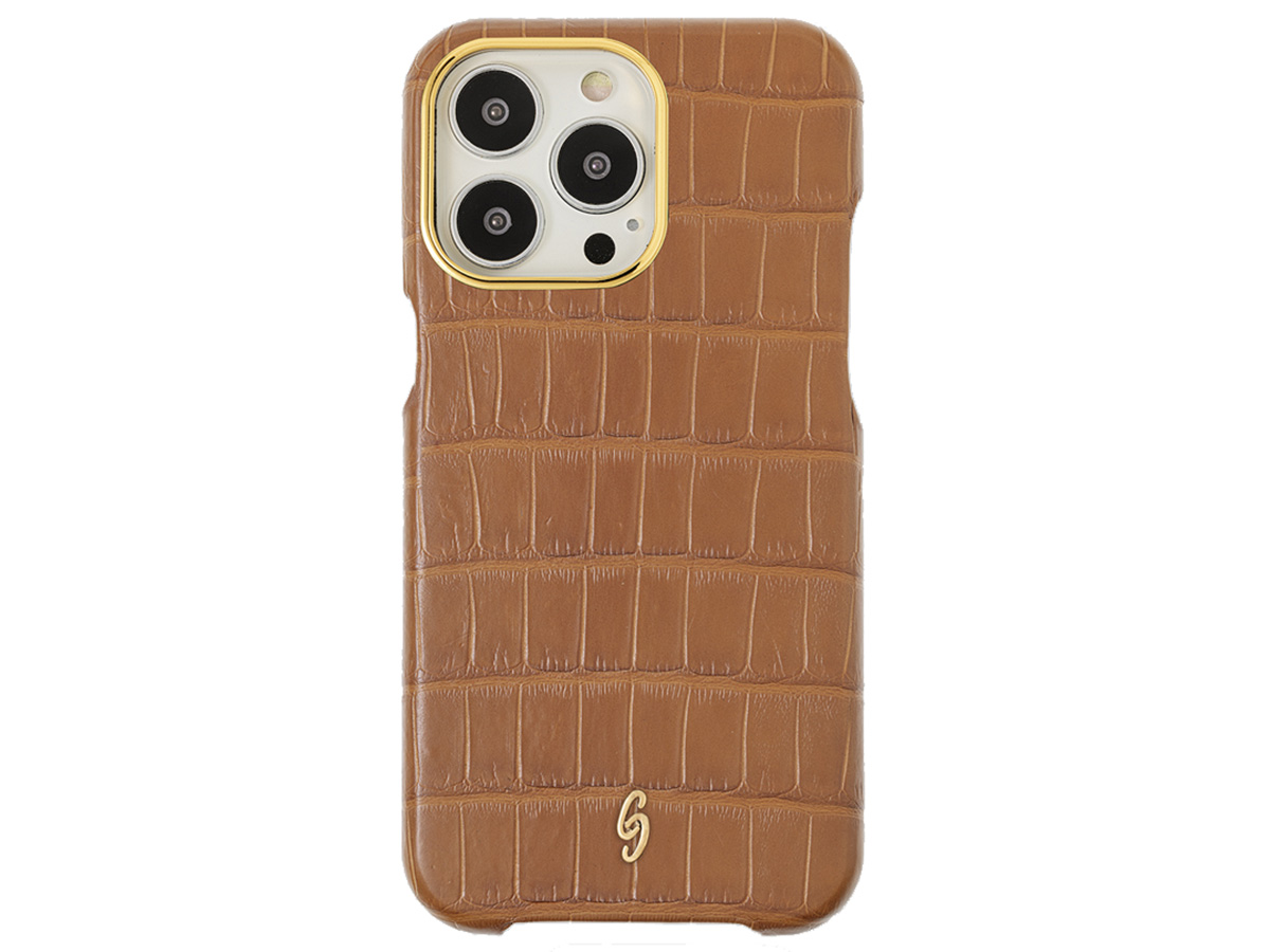 Gatti Classica Alligator Case Honey Matt/Gold- iPhone 14 Pro Max hoesje