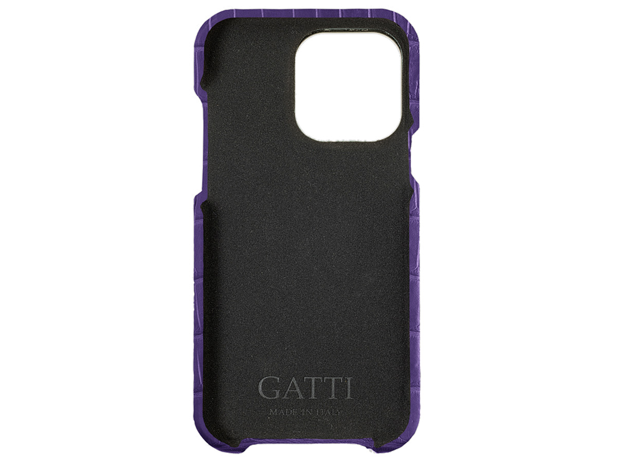 Gatti Classica Alligator Case Mauve Purple/Gold - iPhone 14 Pro Max hoesje