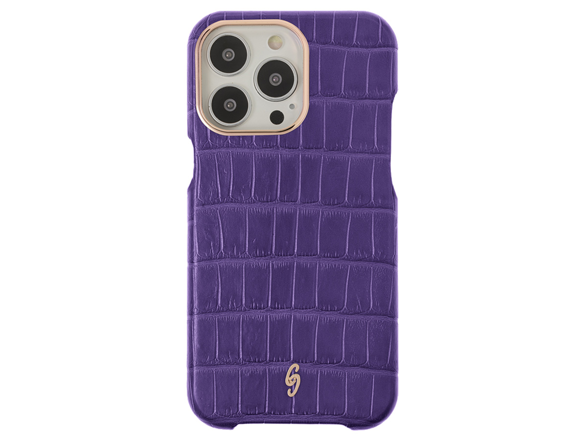 Gatti Classica Alligator Case Mauve Purple/Rose Gold - iPhone 14 Pro Max hoesje