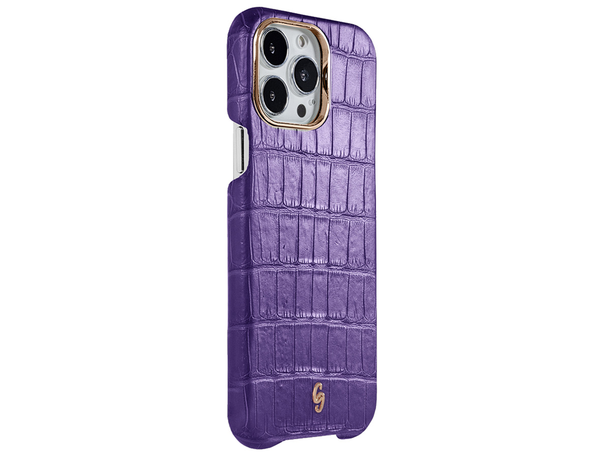 Gatti Classica Alligator Case Mauve Purple/Rose Gold - iPhone 14 Pro Max hoesje