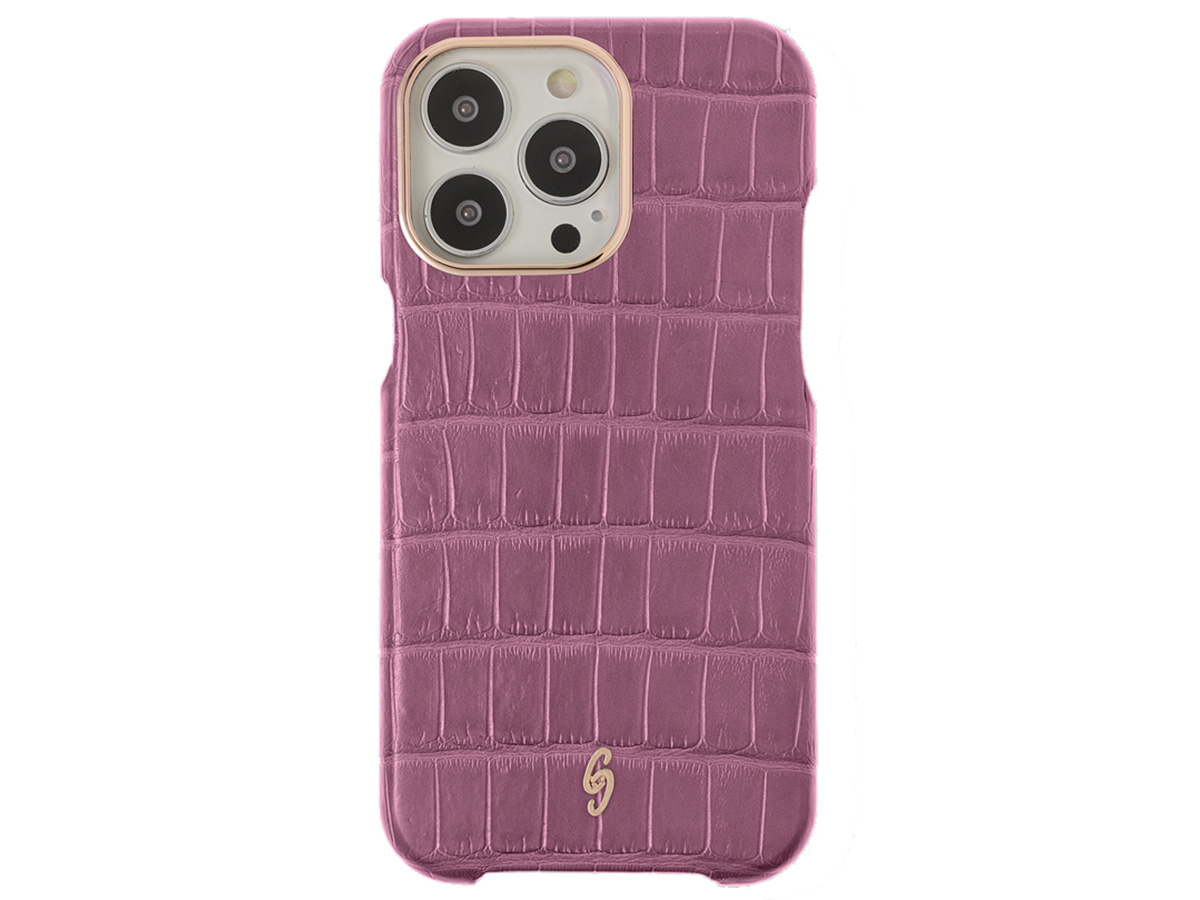 Gatti Classica Alligator Case Pink Camellia/Rose Gold - iPhone 14 Pro Max hoesje