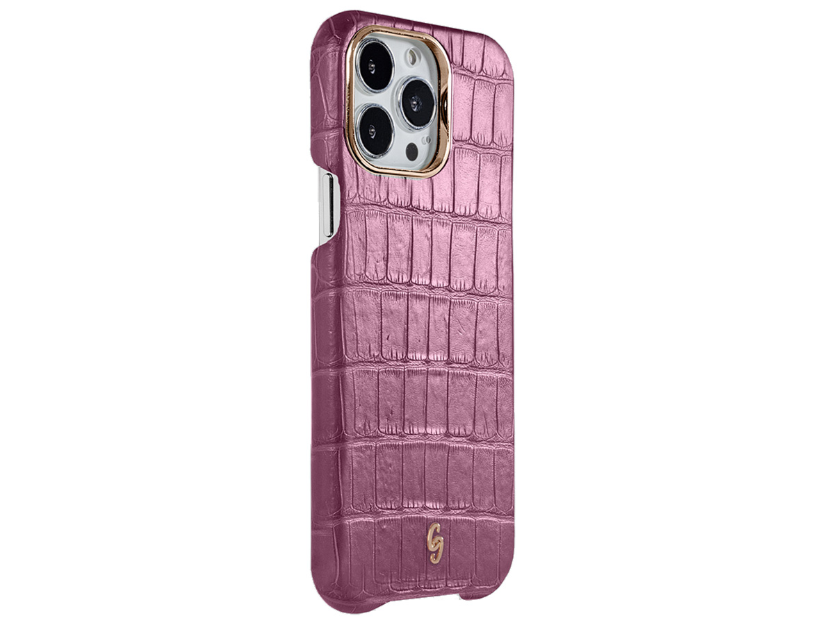 Gatti Classica Alligator Case Pink Camellia/Rose Gold - iPhone 14 Pro Max hoesje