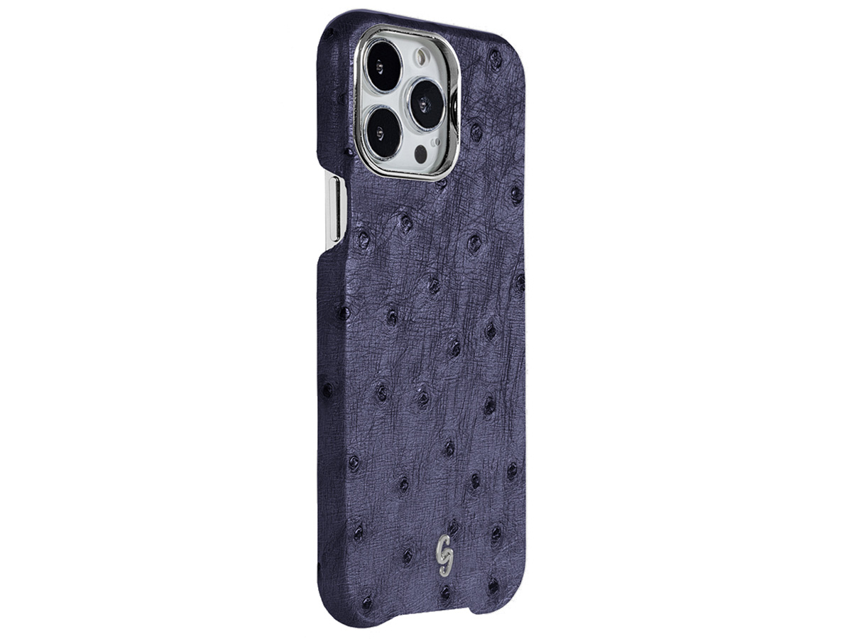 Gatti Classica Ostrich Case iPhone 14 Pro Max hoesje - Blue Gibilterra/Steel