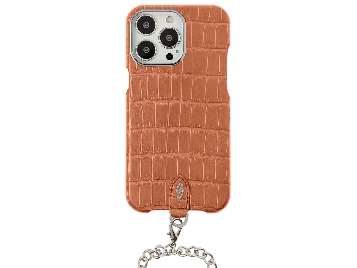 Gatti Pendaglio Alligator Case Orange Ermes/Steel - iPhone 14 Pro Max hoesje