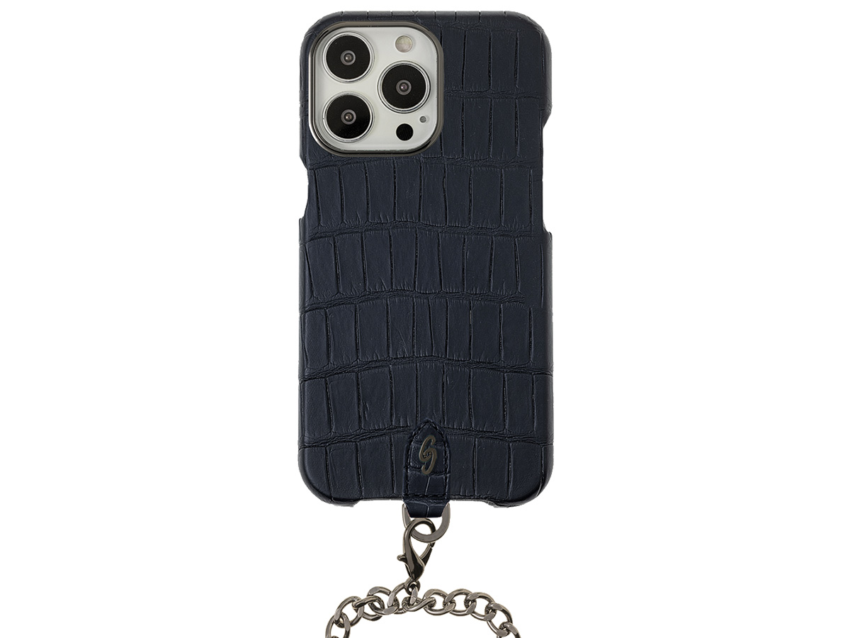 Gatti Pendaglio Alligator Case Black Rubber/Gunmetal - iPhone 14 Pro Max hoesje