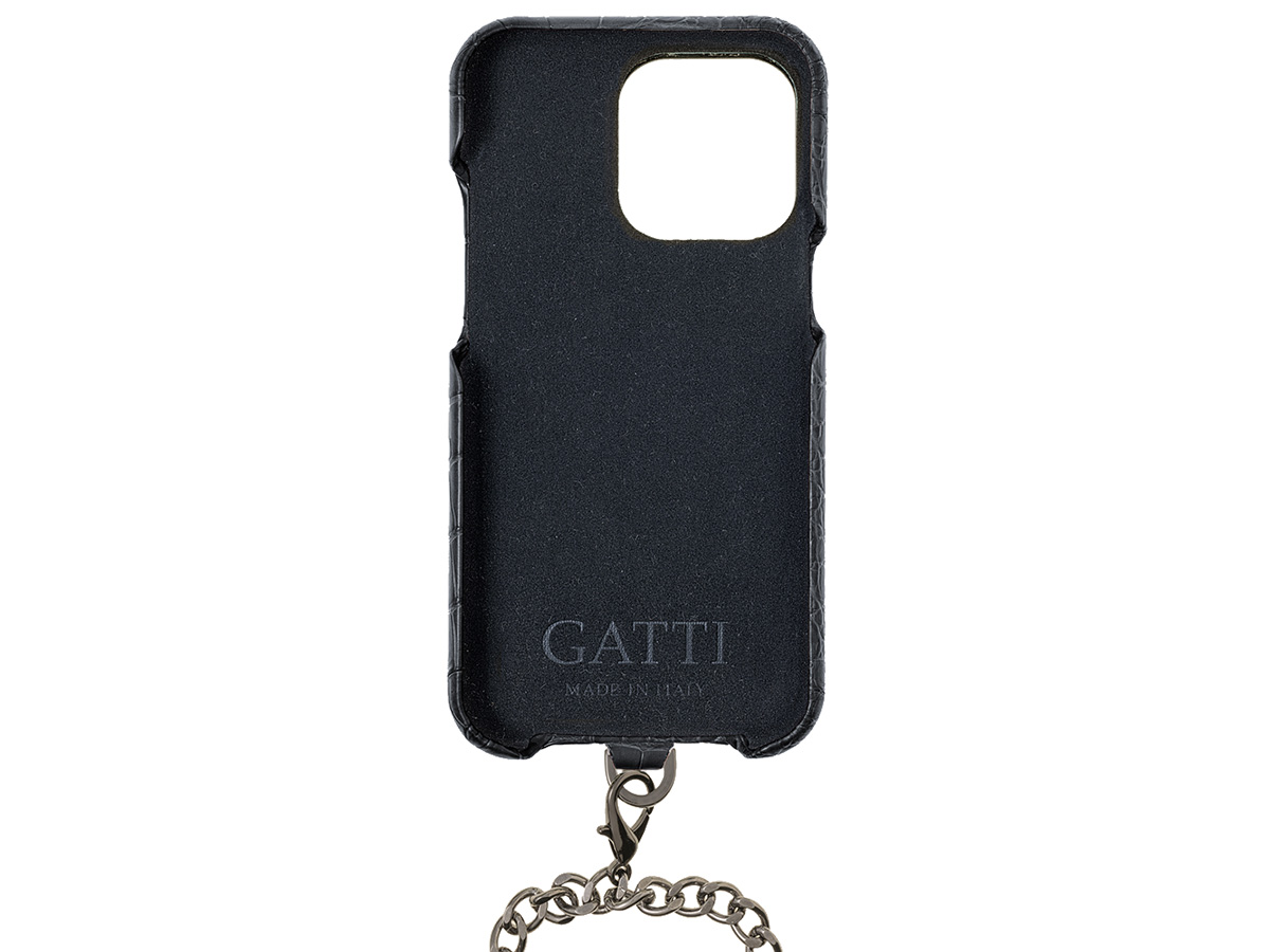 Gatti Pendaglio Alligator Case Black Rubber/Gunmetal - iPhone 14 Pro Max hoesje