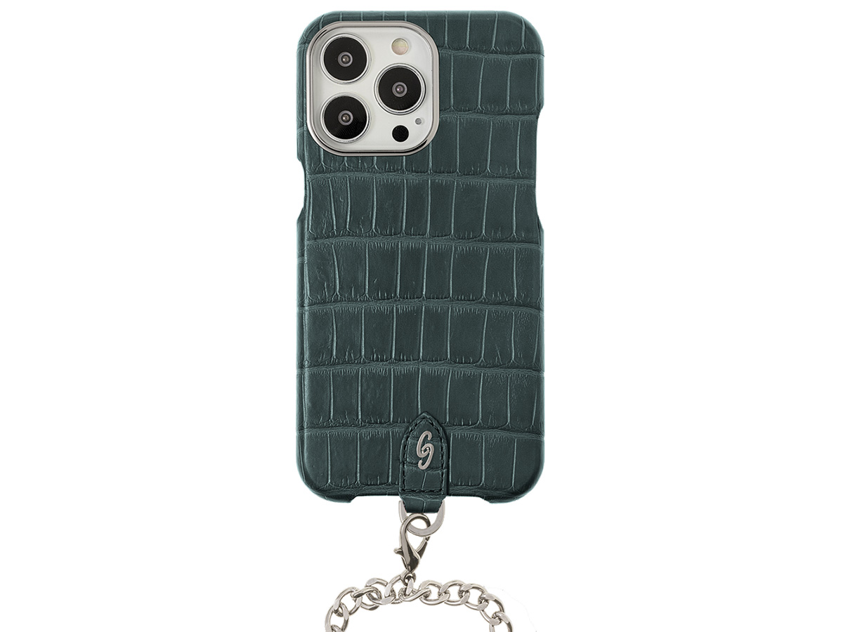 Gatti Pendaglio Alligator Case Green Emerald/Steel - iPhone 14 Pro Max hoesje