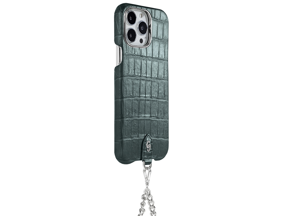 Gatti Pendaglio Alligator Case Green Emerald/Steel - iPhone 14 Pro Max hoesje