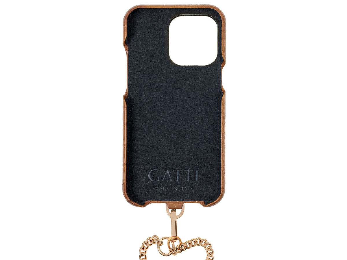 Gatti Pendaglio Alligator Case Honey Matt/Rose - iPhone 14 Pro Max hoesje