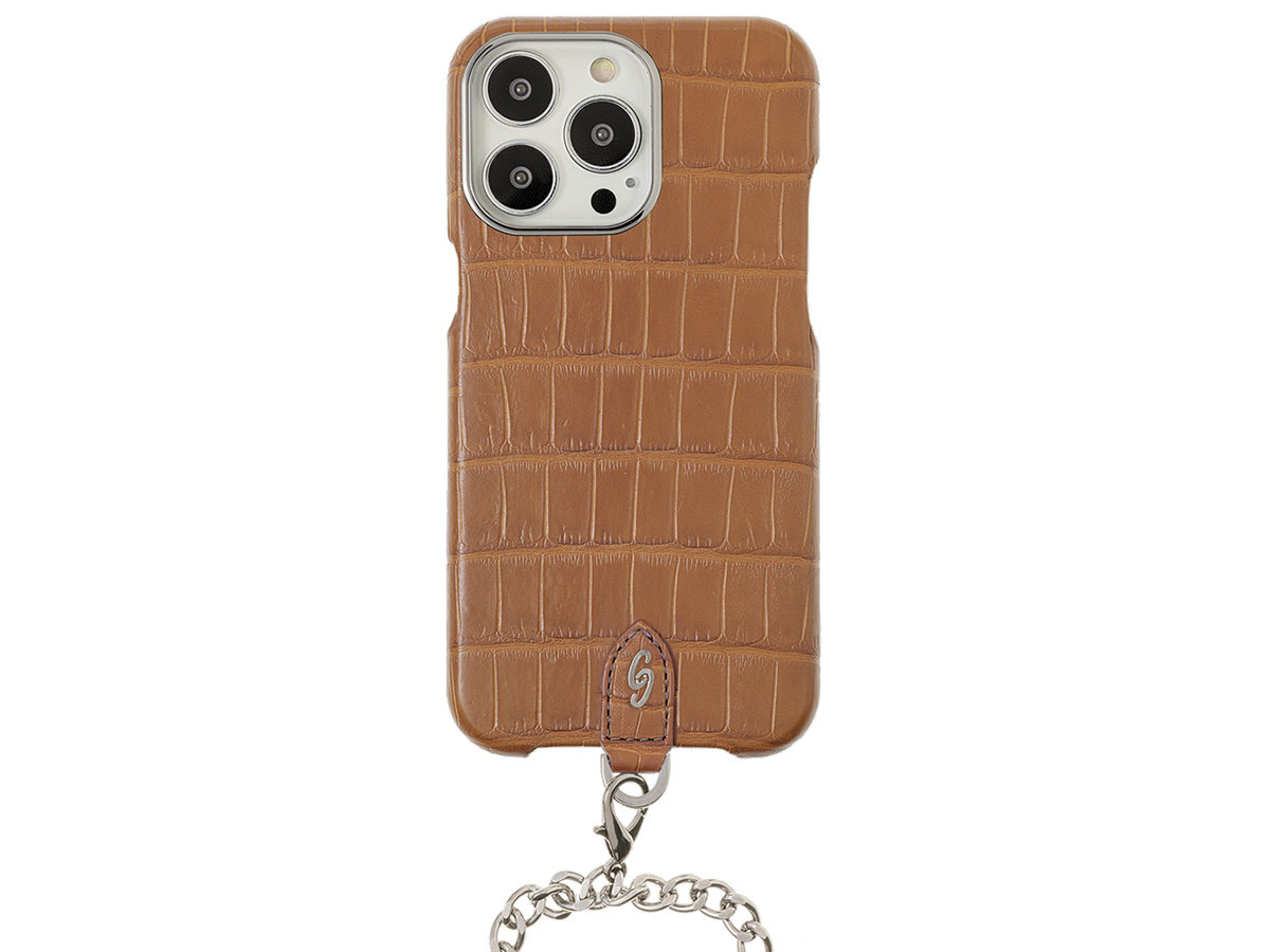 Gatti Pendaglio Alligator Case Honey Matt/Steel - iPhone 14 Pro Max hoesje