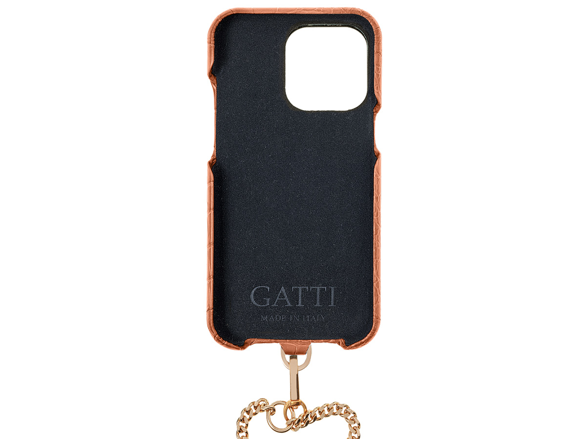 Gatti Pendaglio Alligator Case Orange Ermes/Rose - iPhone 14 Pro Max hoesje