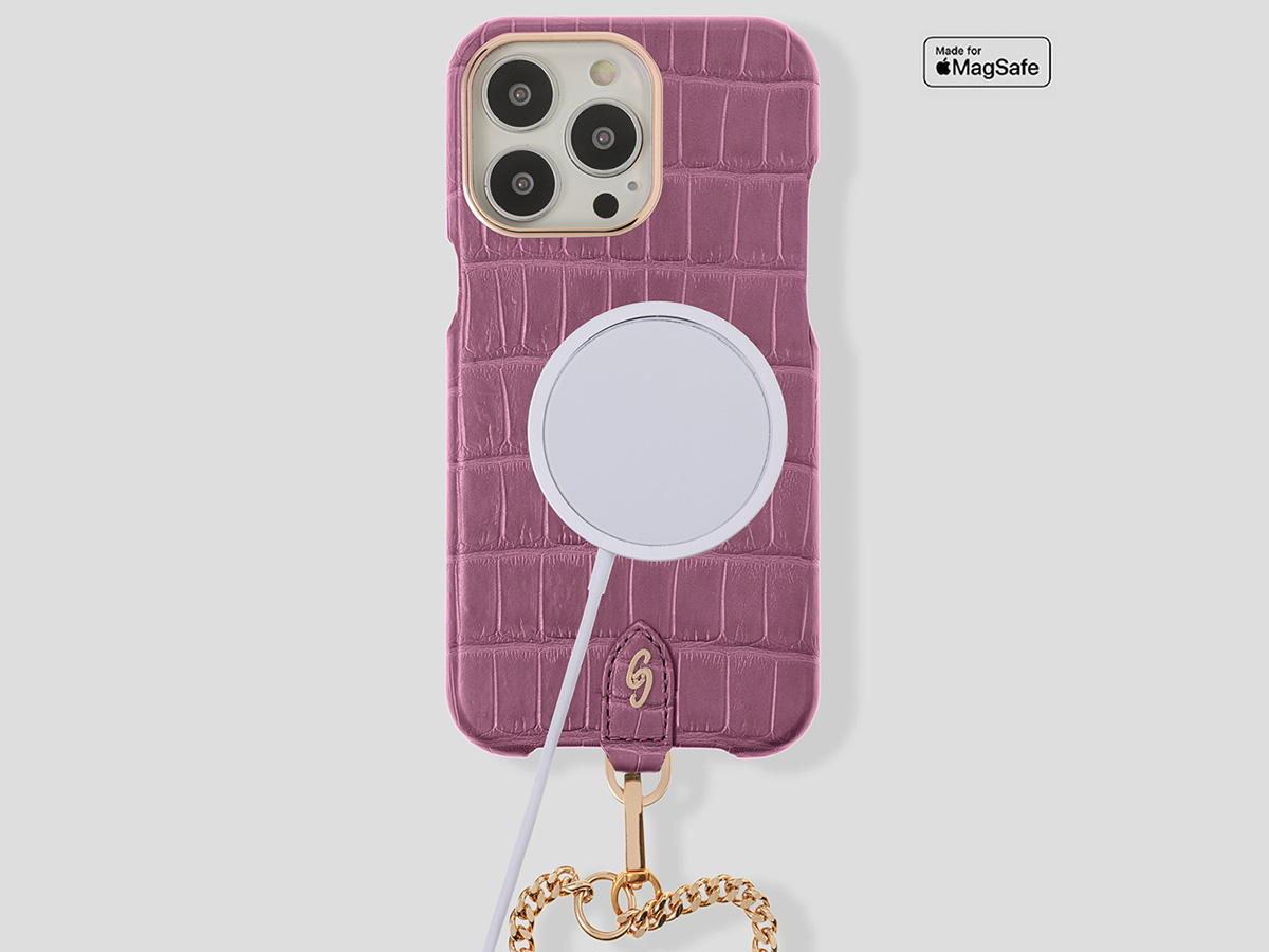 Gatti Pendaglio Alligator Case Pink Camellia/Rose - iPhone 14 Pro Max hoesje