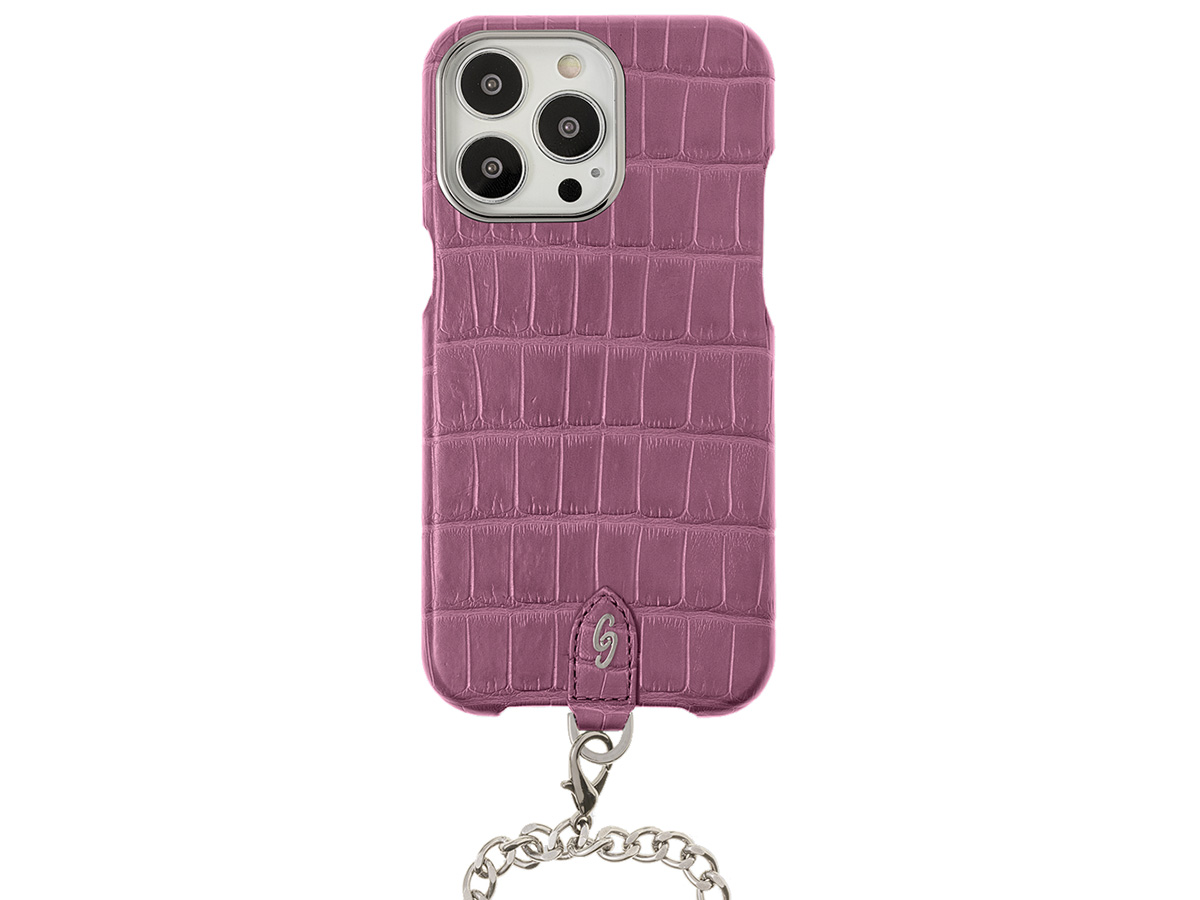 Gatti Pendaglio Alligator Case Pink Camellia/Steel - iPhone 14 Pro Max hoesje