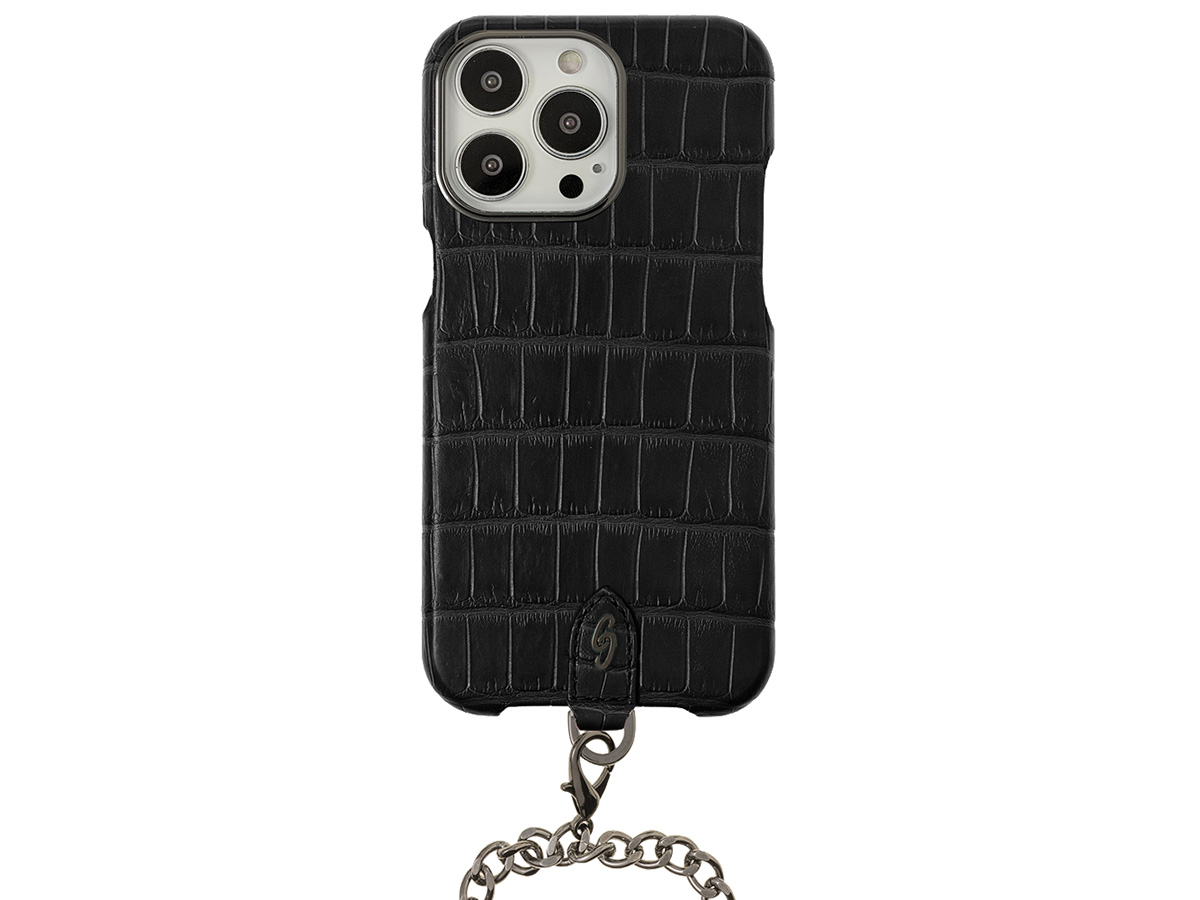 Gatti Pendaglio Alligator Case Intense Matt Black/Gunmetal - iPhone 14 Pro Max hoesje