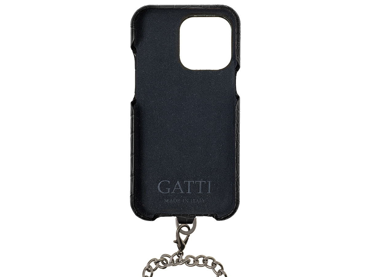 Gatti Pendaglio Alligator Case Intense Matt Black/Gunmetal - iPhone 14 Pro Max hoesje