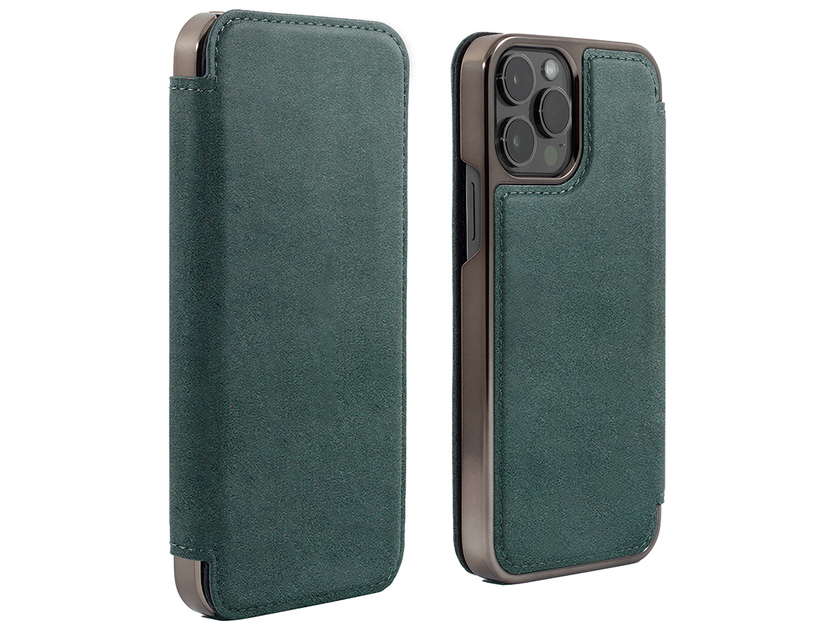 Greenwich Blake MagSafe Alcantara Folio Sage - iPhone 14 Pro Max Hoesje