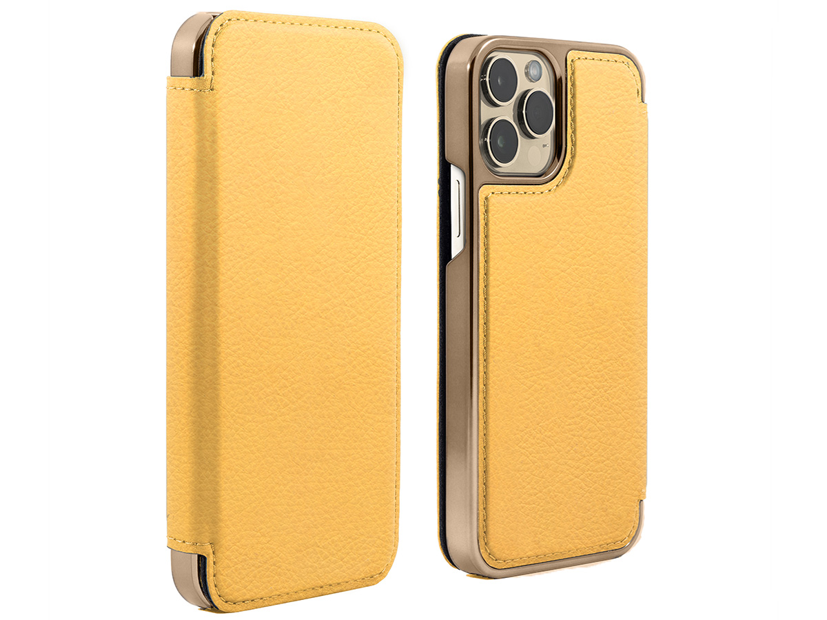 Greenwich Blake MagSafe Leather Folio Canary - iPhone 14 Pro Max Hoesje