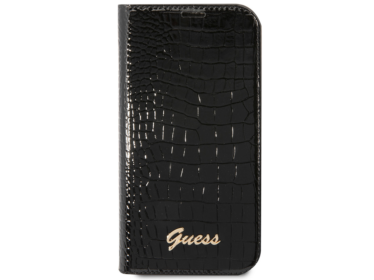 Guess Croco Folio Wallet Case Zwart - iPhone 14 Pro Max hoesje