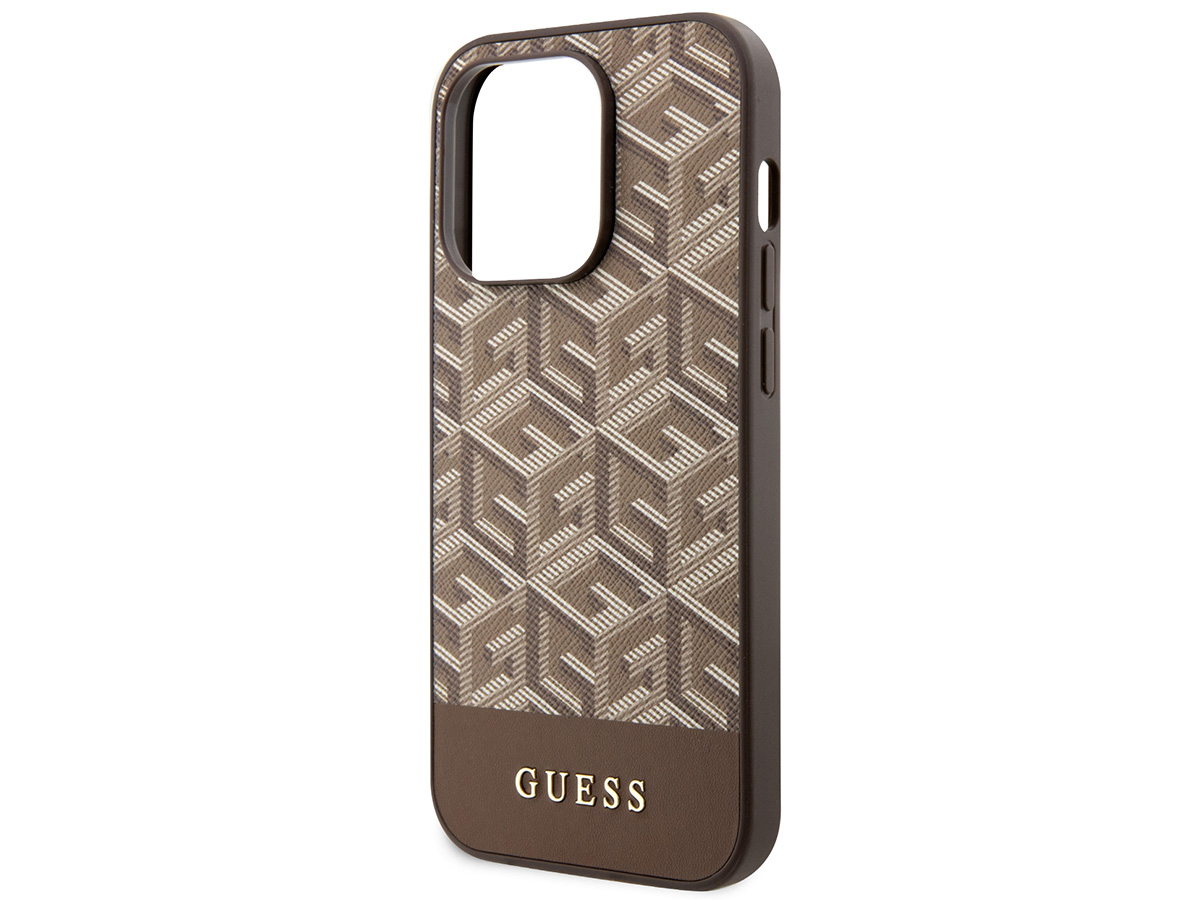 Guess G-Cube MagSafe Case Bruin - iPhone 14 Pro Max hoesje