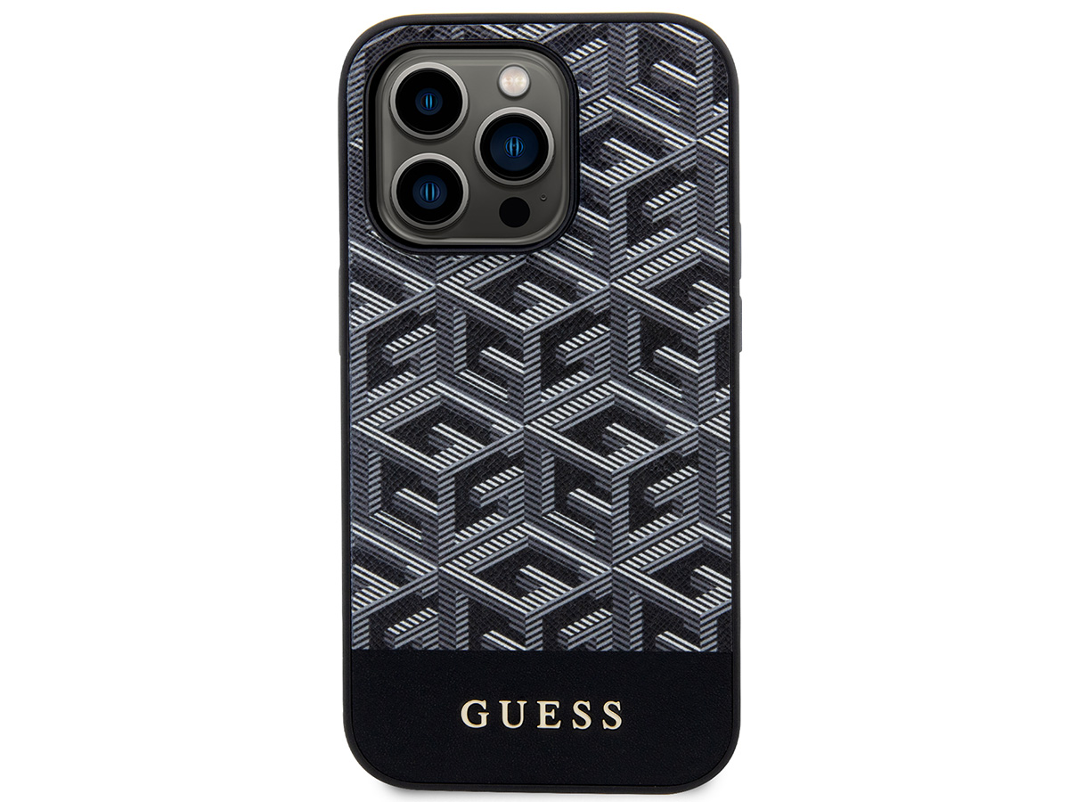 Guess G-Cube MagSafe Case Zwart - iPhone 14 Pro Max hoesje