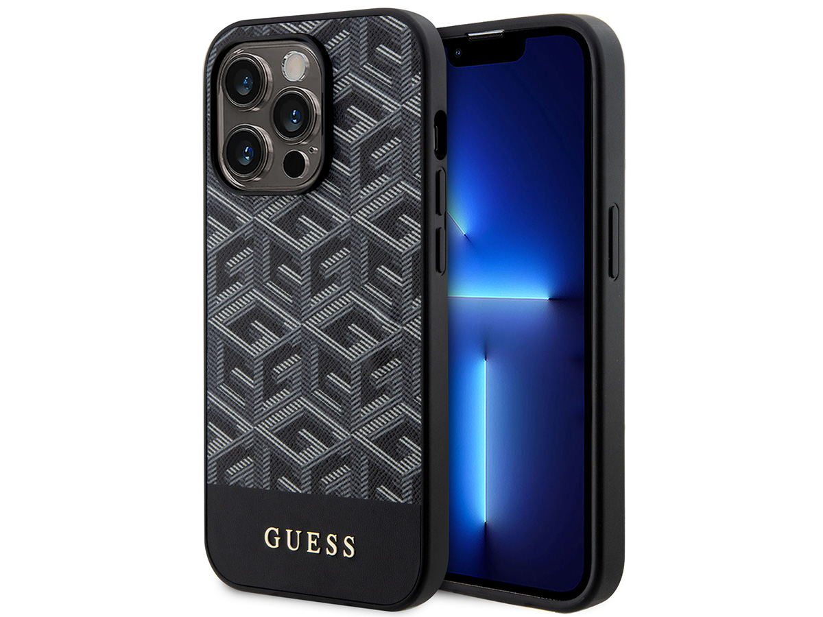 Guess G-Cube MagSafe Case Zwart - iPhone 14 Pro Max hoesje