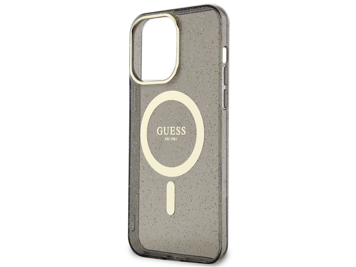 Guess Glitter MagSafe TPU Case Grijs - iPhone 14 Pro Max hoesje