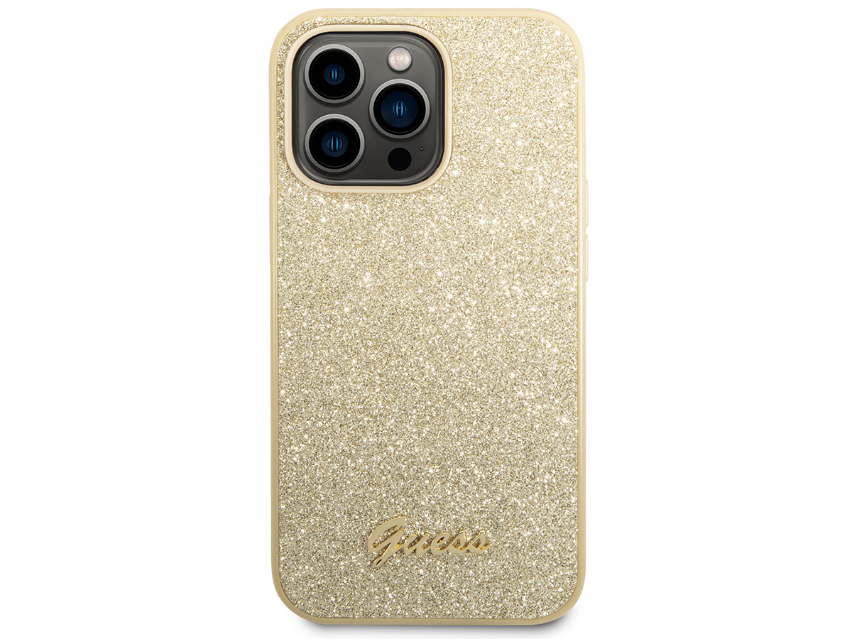 Guess Glitter TPU Case Goud - iPhone 14 Pro Max hoesje