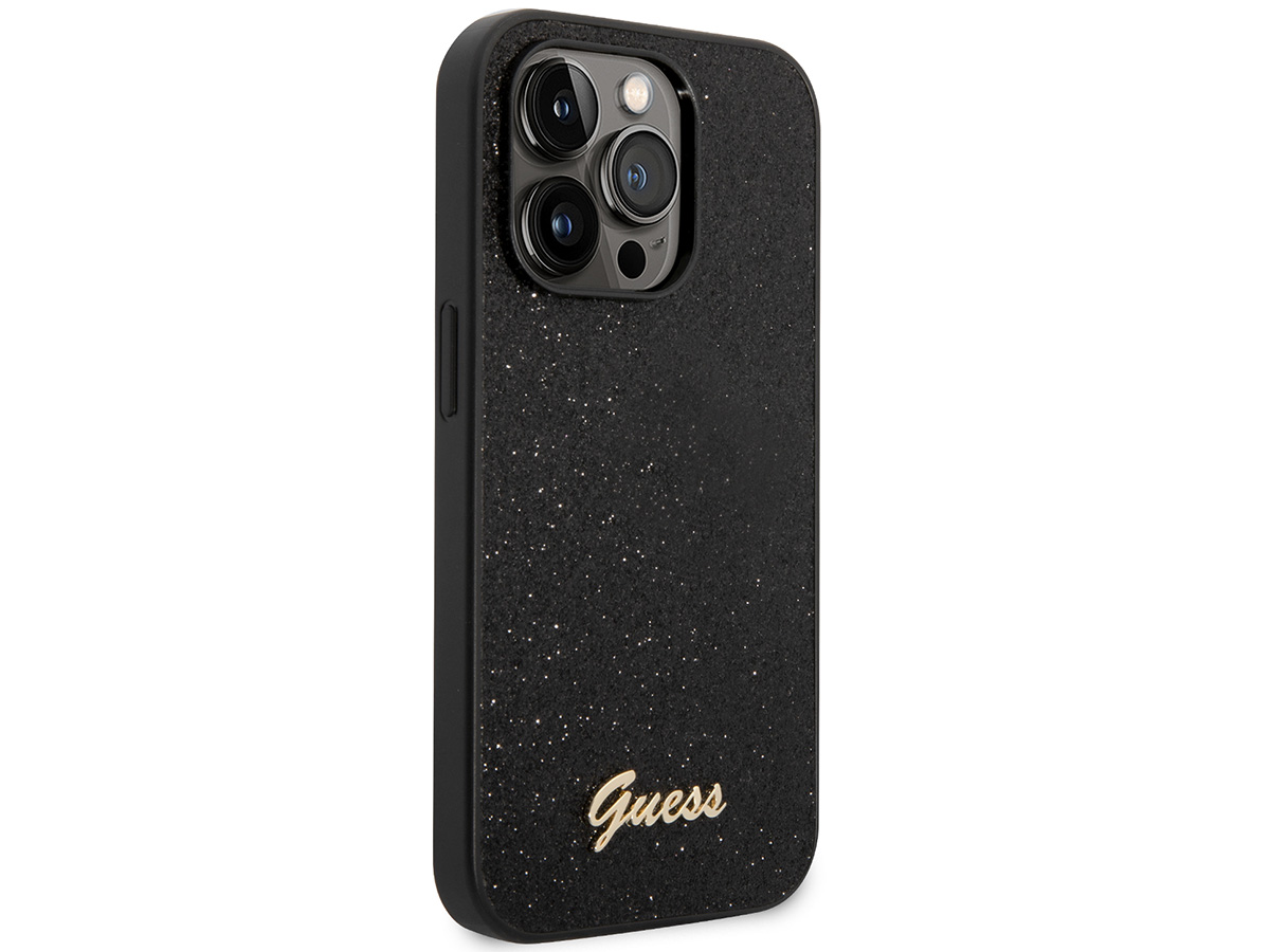 Guess Glitter TPU Case Zwart - iPhone 14 Pro Max hoesje