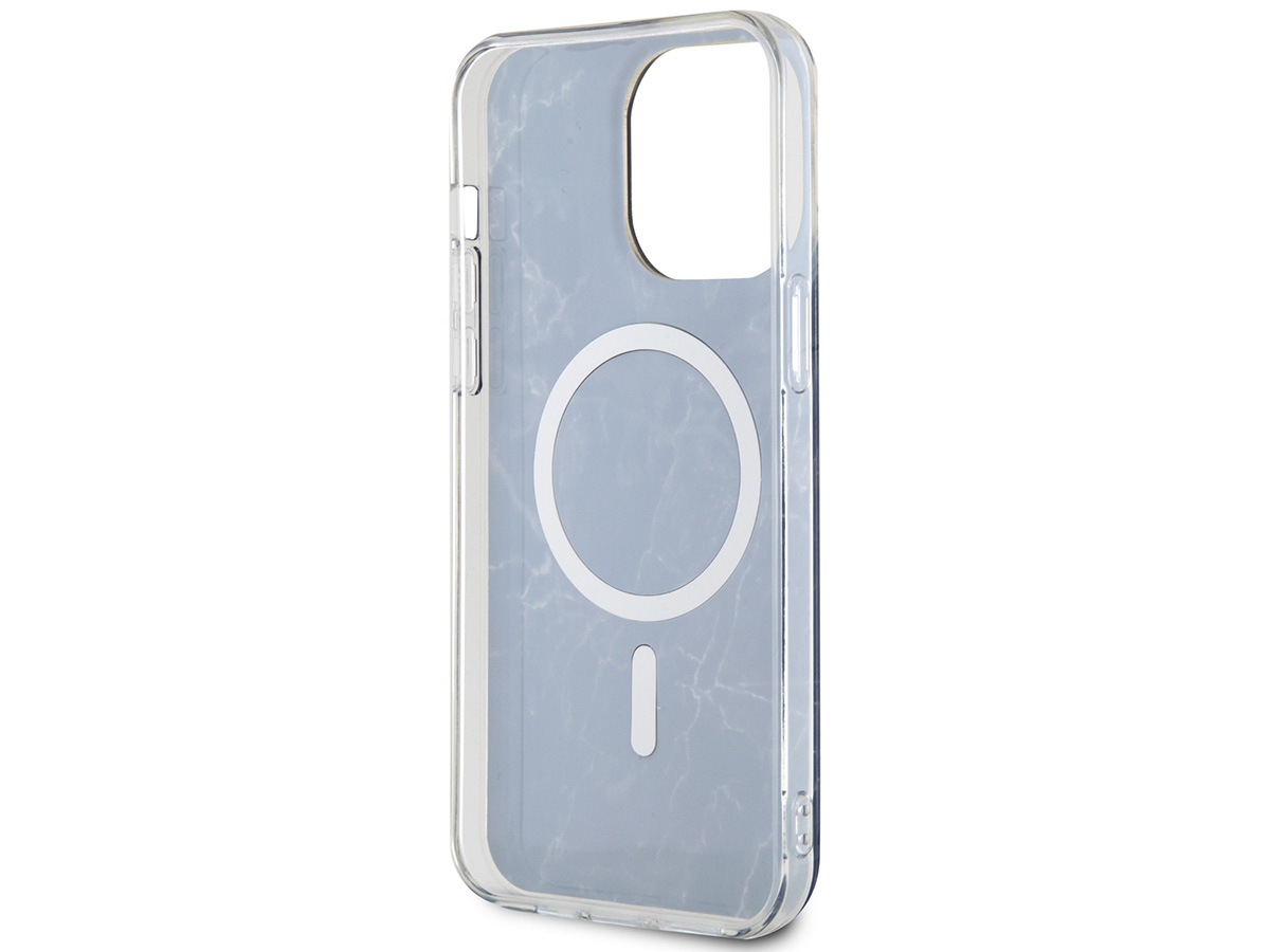 Guess Marble MagSafe TPU Case Zwart - iPhone 14 Pro Max hoesje