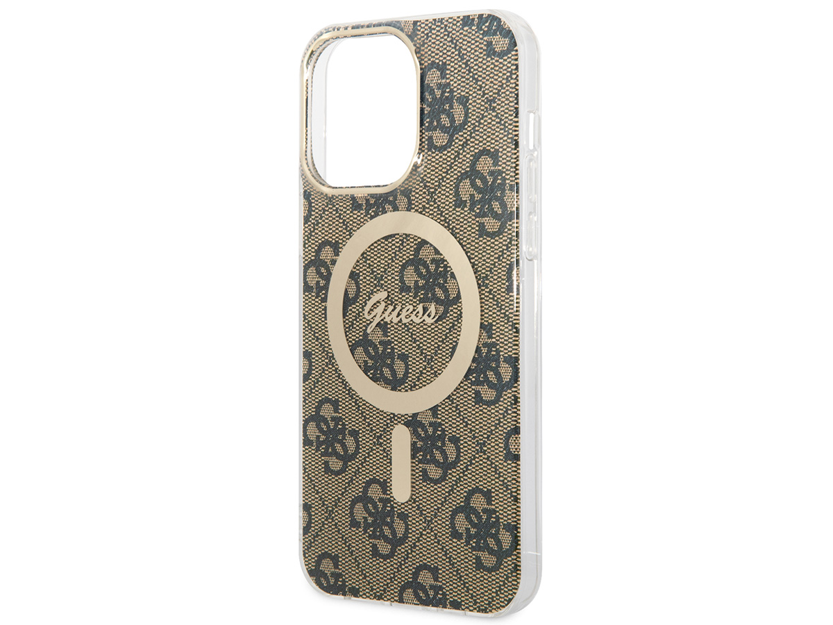 Guess Monogram MagSafe TPU Case Bruin - iPhone 14 Pro Max hoesje