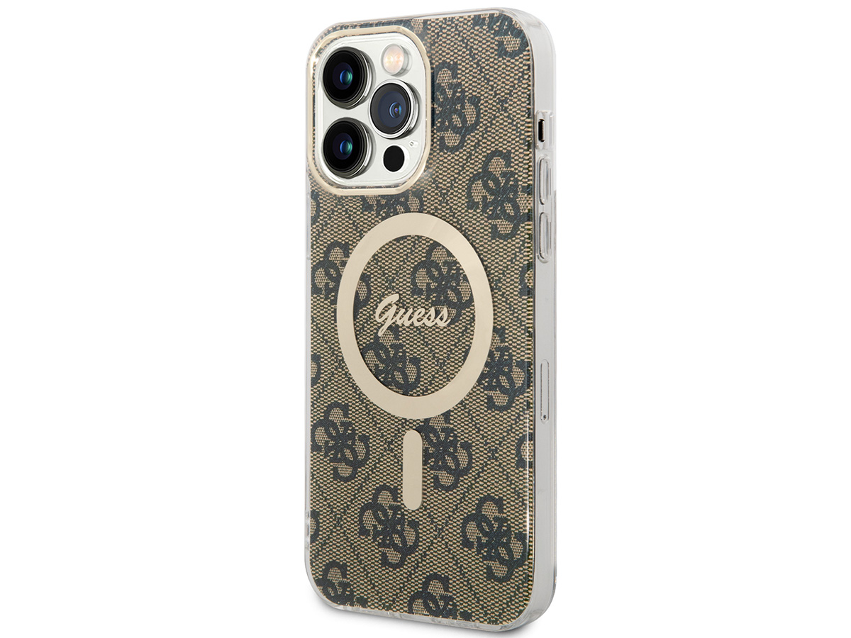 Guess Monogram MagSafe TPU Case Bruin - iPhone 14 Pro Max hoesje