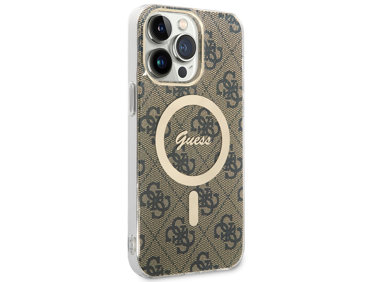 Guess Monogram MagSafe TPU Case Bruin - iPhone 14 Pro Max hoesje