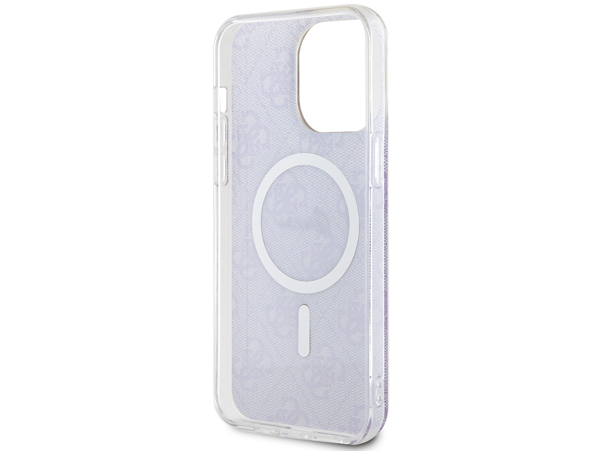 Guess Monogram MagSafe TPU Case Paars - iPhone 14 Pro Max hoesje