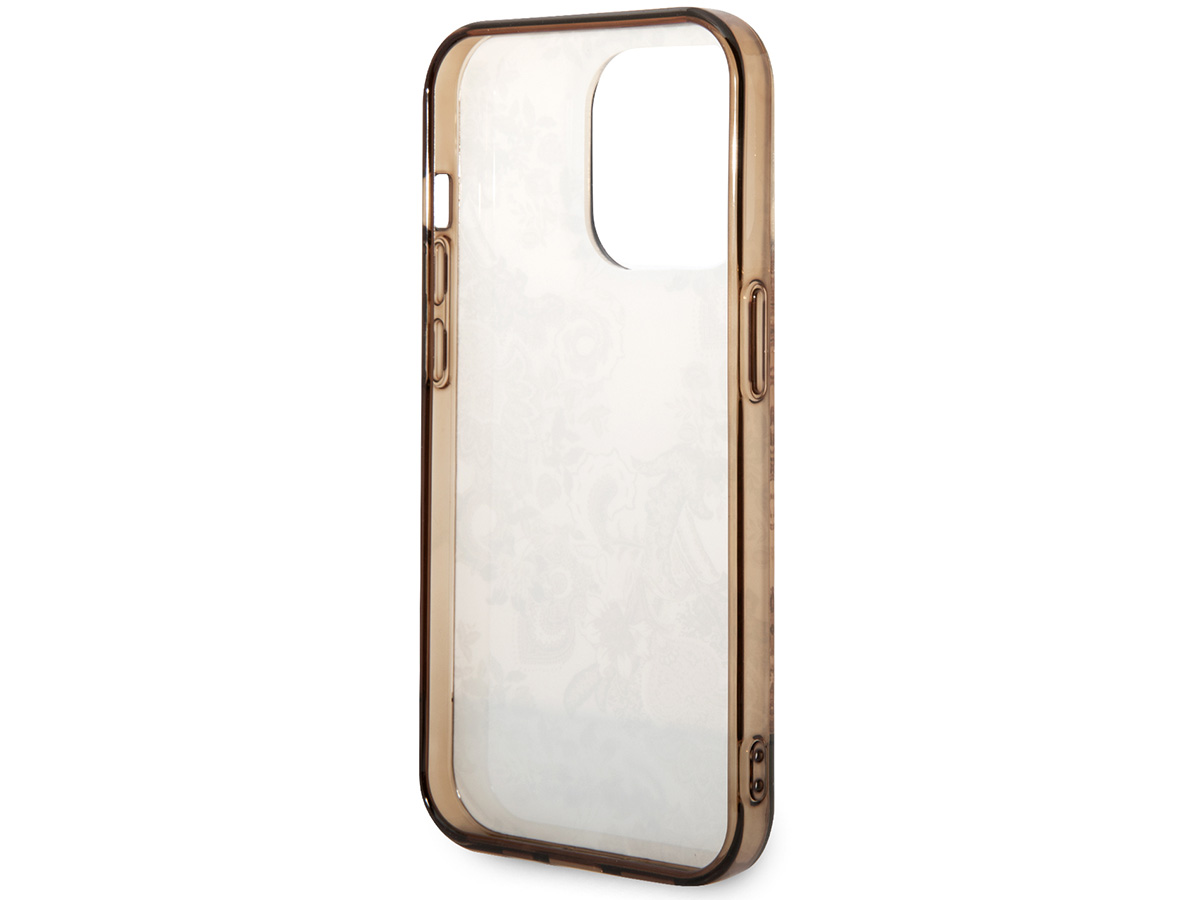 Guess Porcelain TPU Case Bruin - iPhone 14 Pro Max hoesje