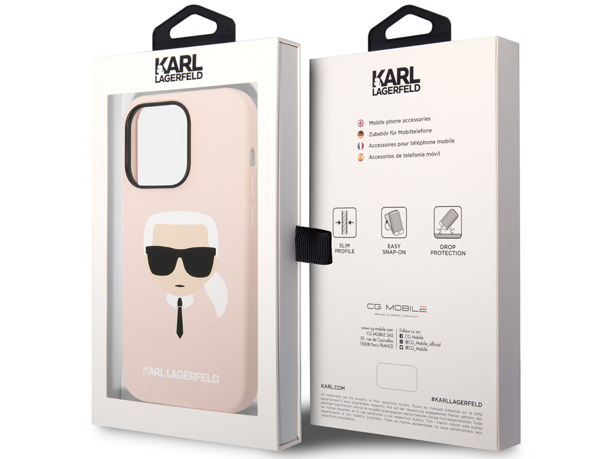 Karl Lagerfeld Ikonik MagSafe Case Roze - iPhone 14 Pro Max hoesje