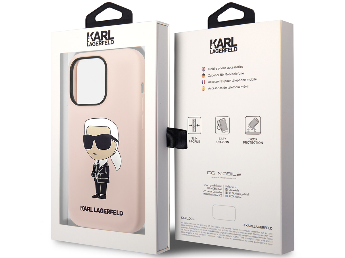 Karl Lagerfeld Ikonik Karl MagSafe Case Roze - iPhone 14 Pro Max hoesje