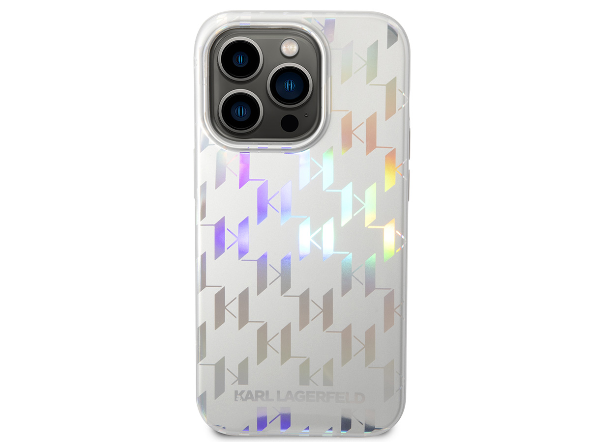 Karl Lagerfeld Iridescent Monogram Case - iPhone 14 Pro Max hoesje