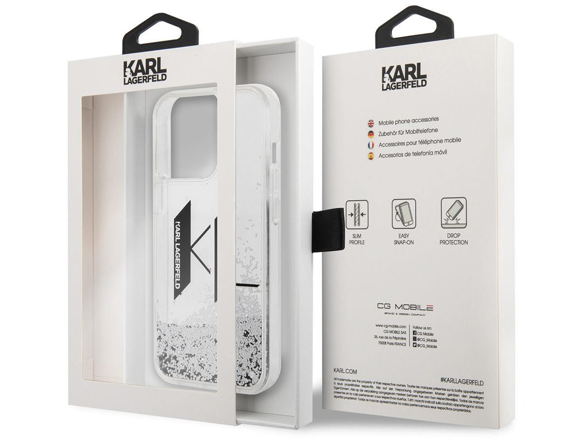 Karl Lagerfeld Monogram Liquid Case - iPhone 14 Pro Max hoesje