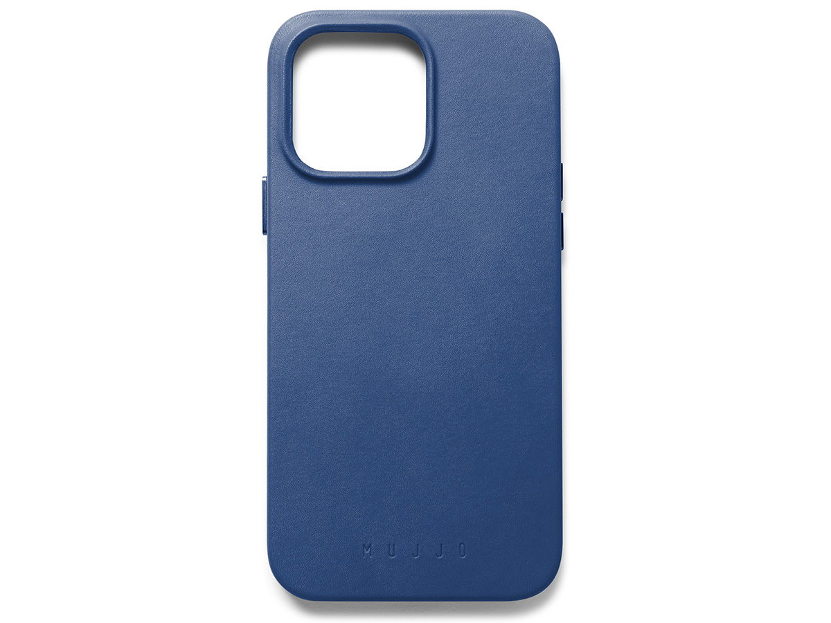 Mujjo Full Leather Case MagSafe Blue - iPhone 14 Pro Max Hoesje Leer